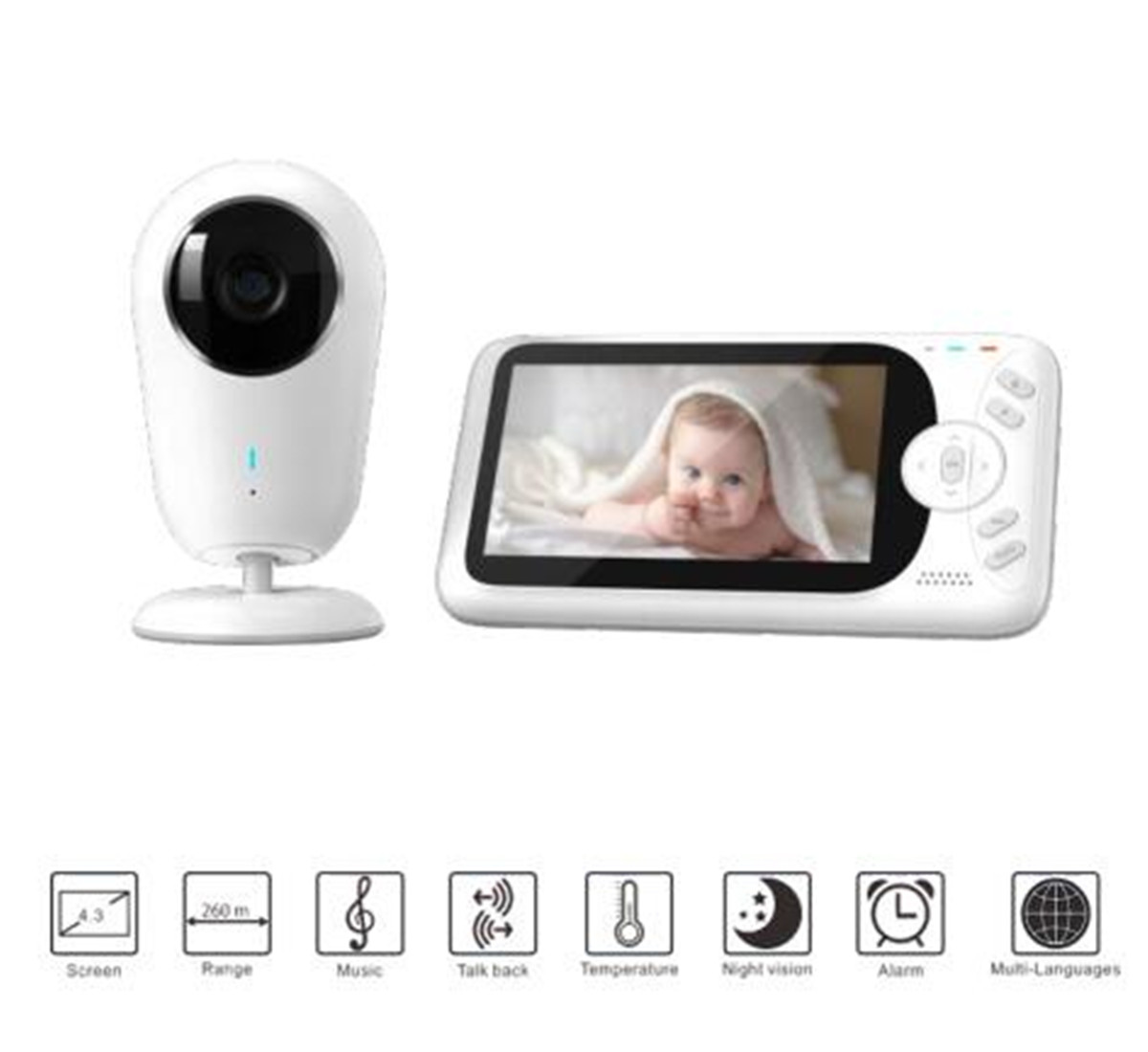 Wireless Baby Monitor - 4.3inch 1080P Full HD Wireless Baby