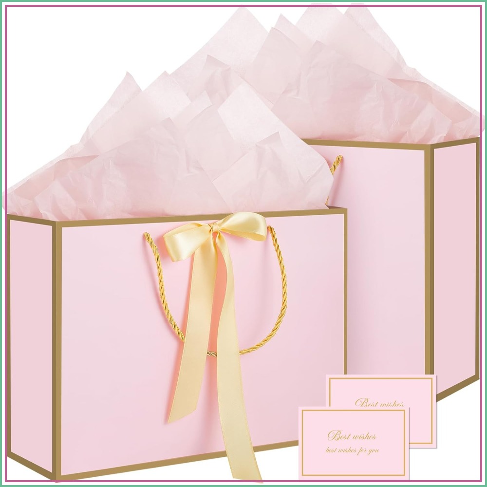 Baby Products Gift Card - Pink Gift Bags with Handles, 14