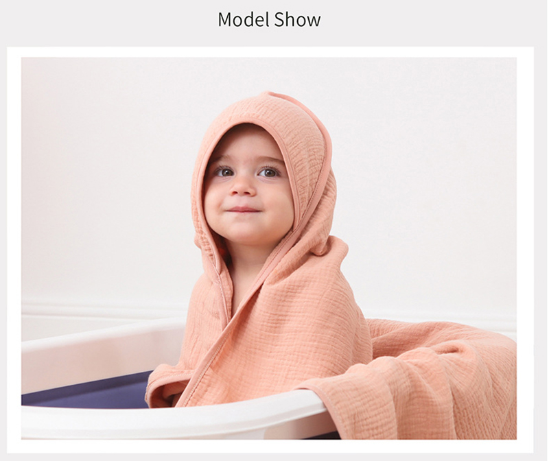 Cotton Gauze Baby Bathrobe Hoo - Baby Swaddle Blanket ulasan dan harga