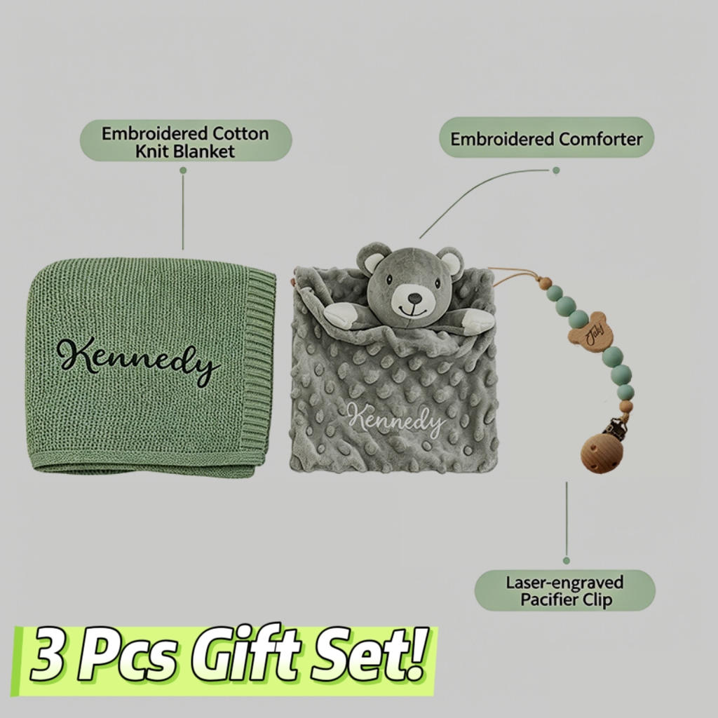 3Pcs Personalized Embroidered  - Baby Swaddle Blanket ulasan dan harga