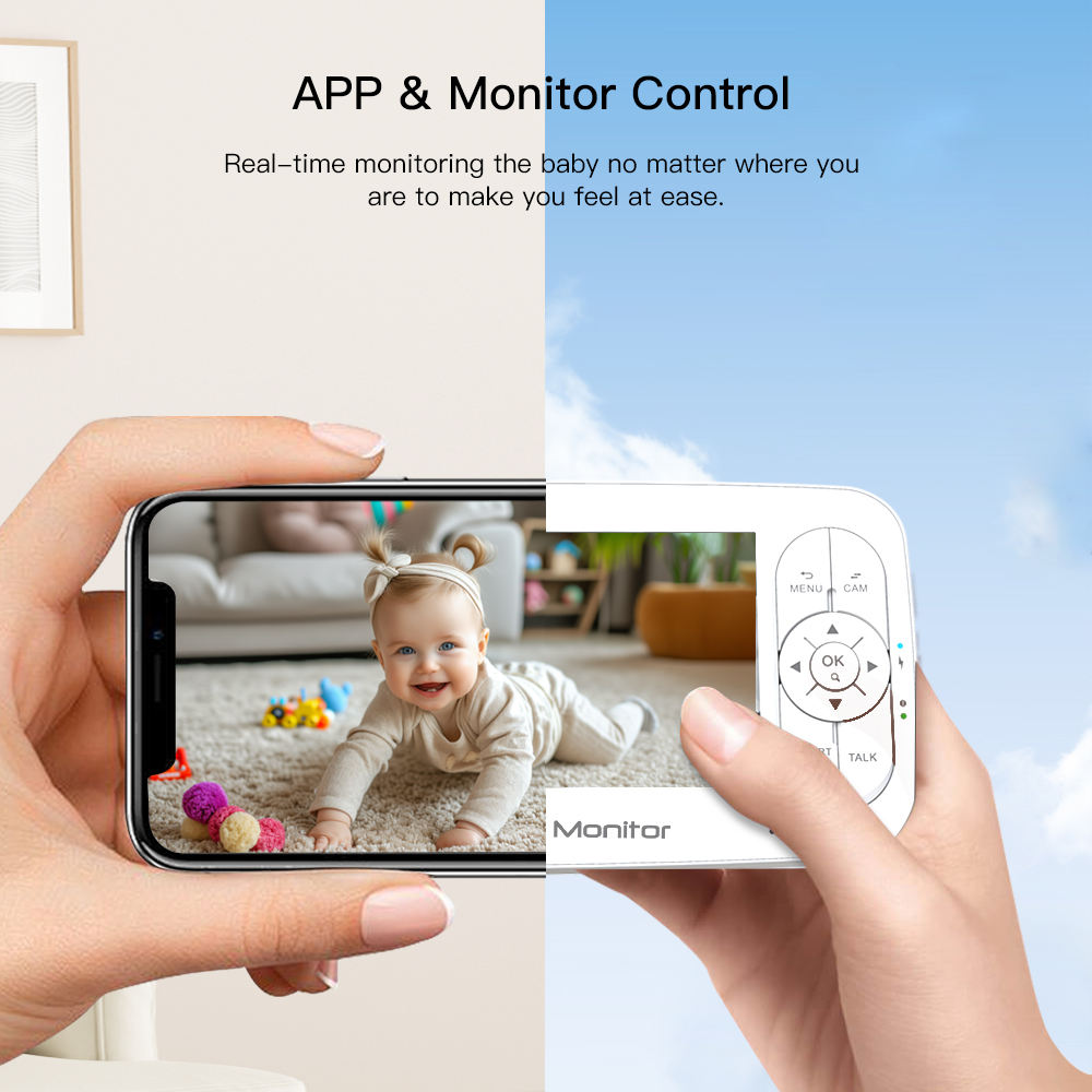 5Inch 2MP 1080P  APP Remote Co - Wireless Baby Monitor ulasan dan harga