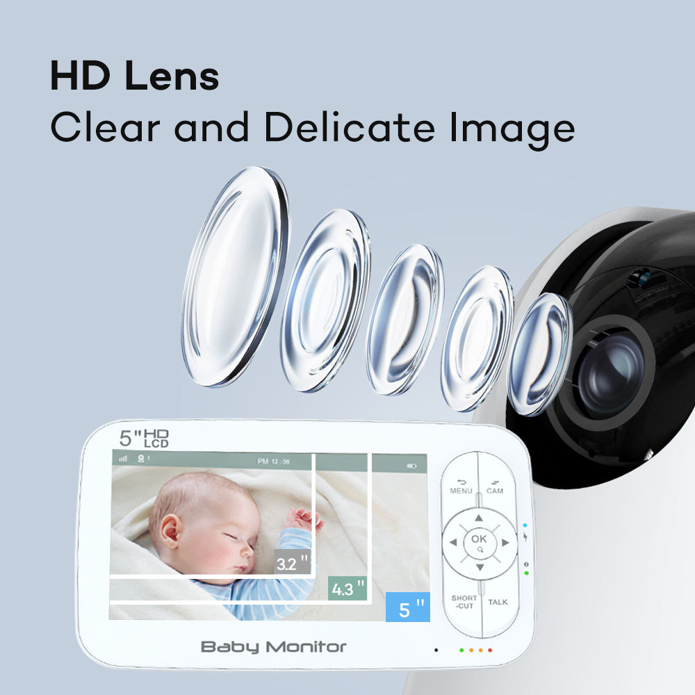 5Inch 2MP 1080P  APP Remote Co - Wireless Baby Monitor ulasan dan harga