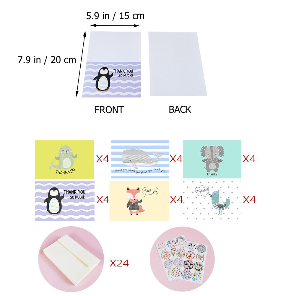 24 Sets Thank You Cards Bulk B - Baby Products Gift Card ulasan dan harga