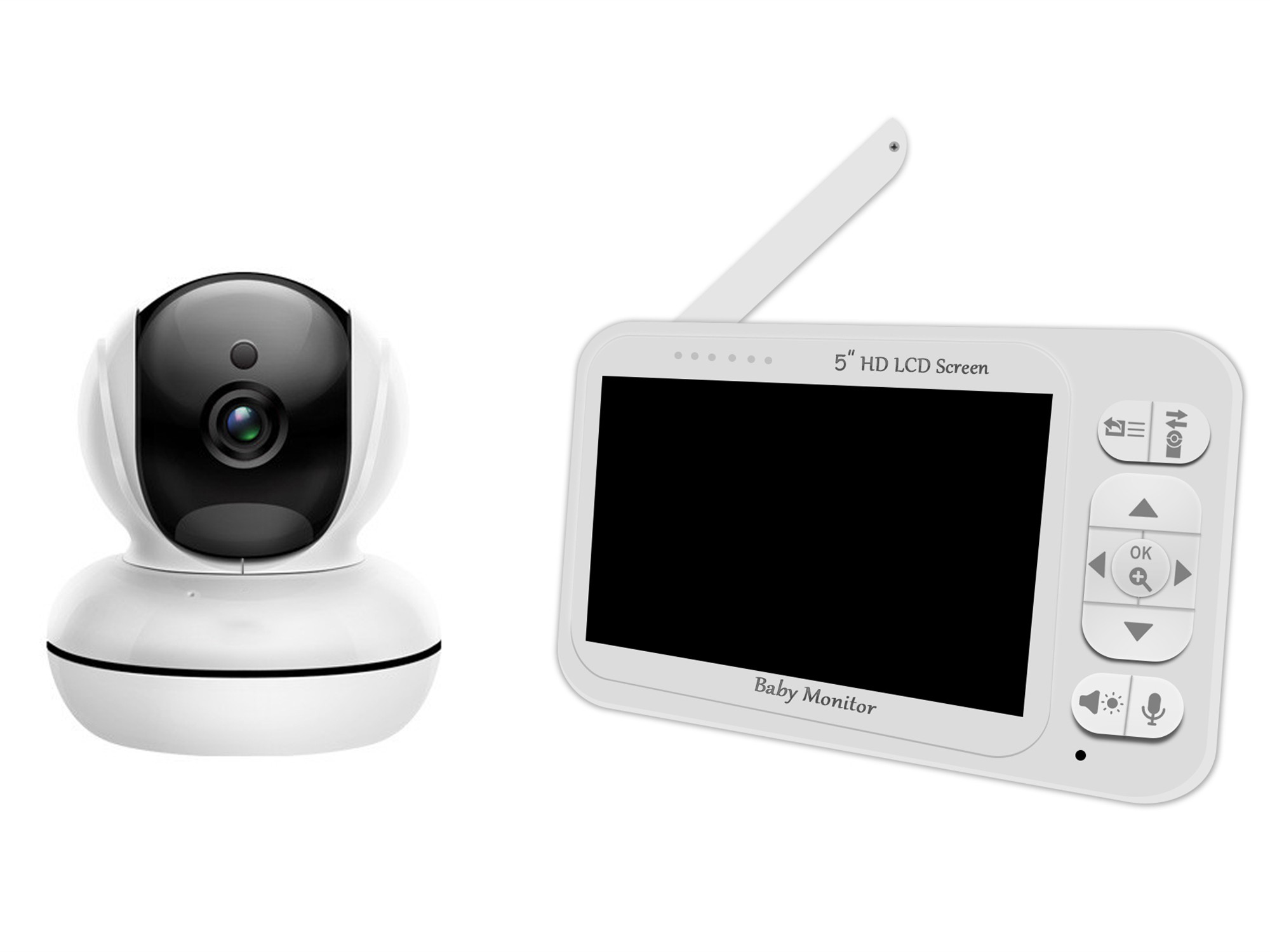 5Inch Screen Temperature Monit - Wireless Baby Monitor ulasan dan harga